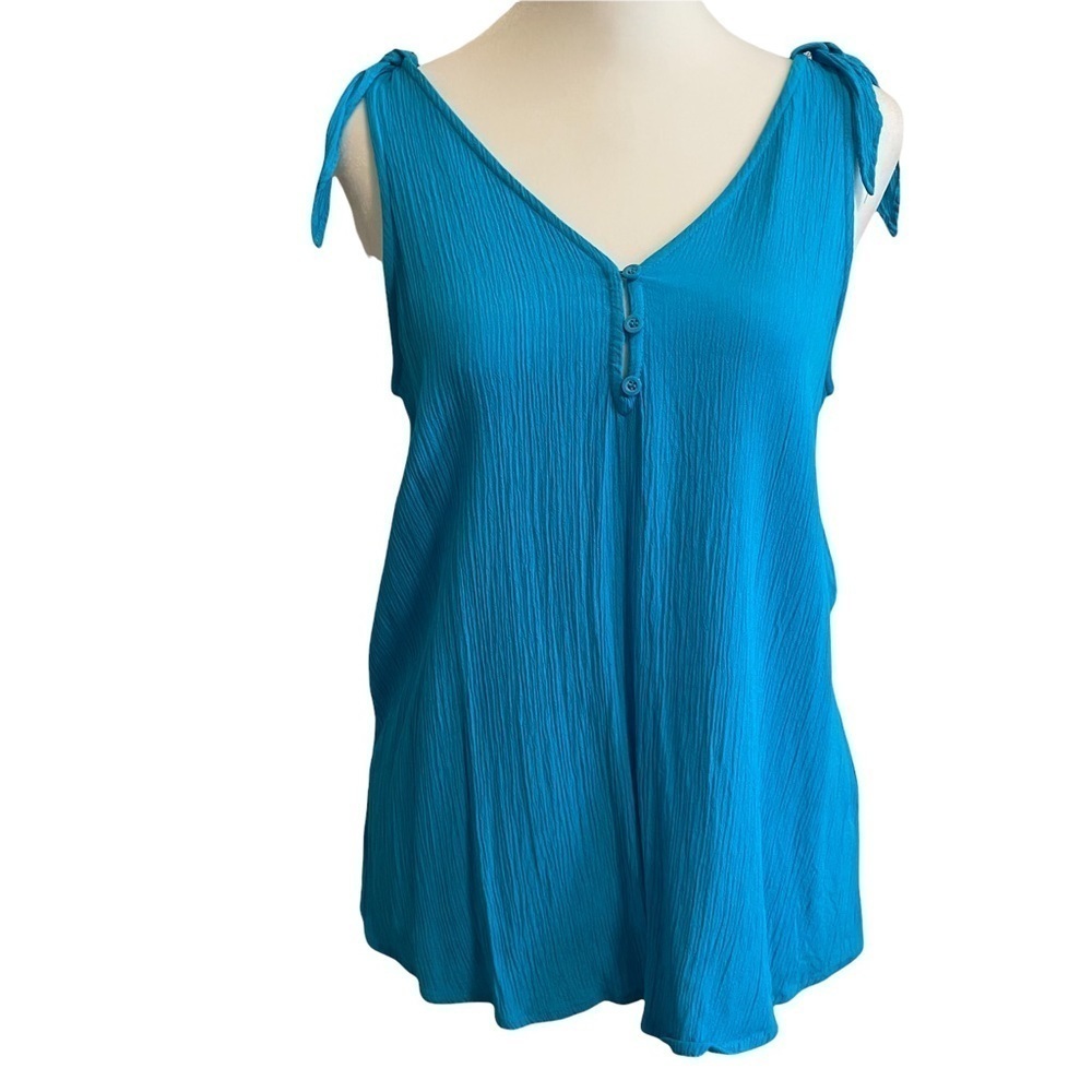 A.N.A Turquoise Blue Tie Knot Sleeveless Top